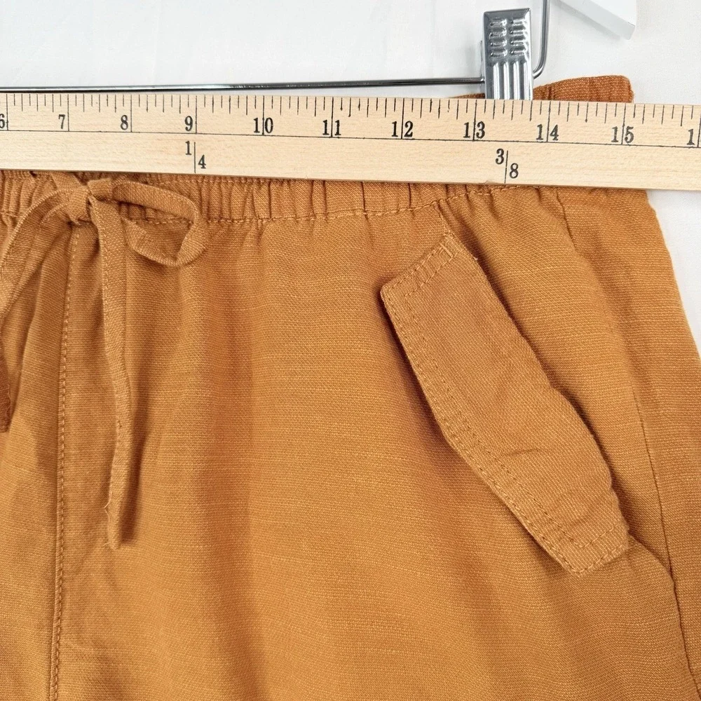 A.n.a Womens SZ- Medium Pull On Shorts Orange Pockets Drawstring (Fits 30X3.5)
